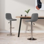 vidaXL Scaune de bar, 2 buc., gri deschis, material textil
