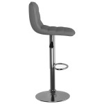 vidaXL Scaune de bar, 2 buc., gri deschis, material textil