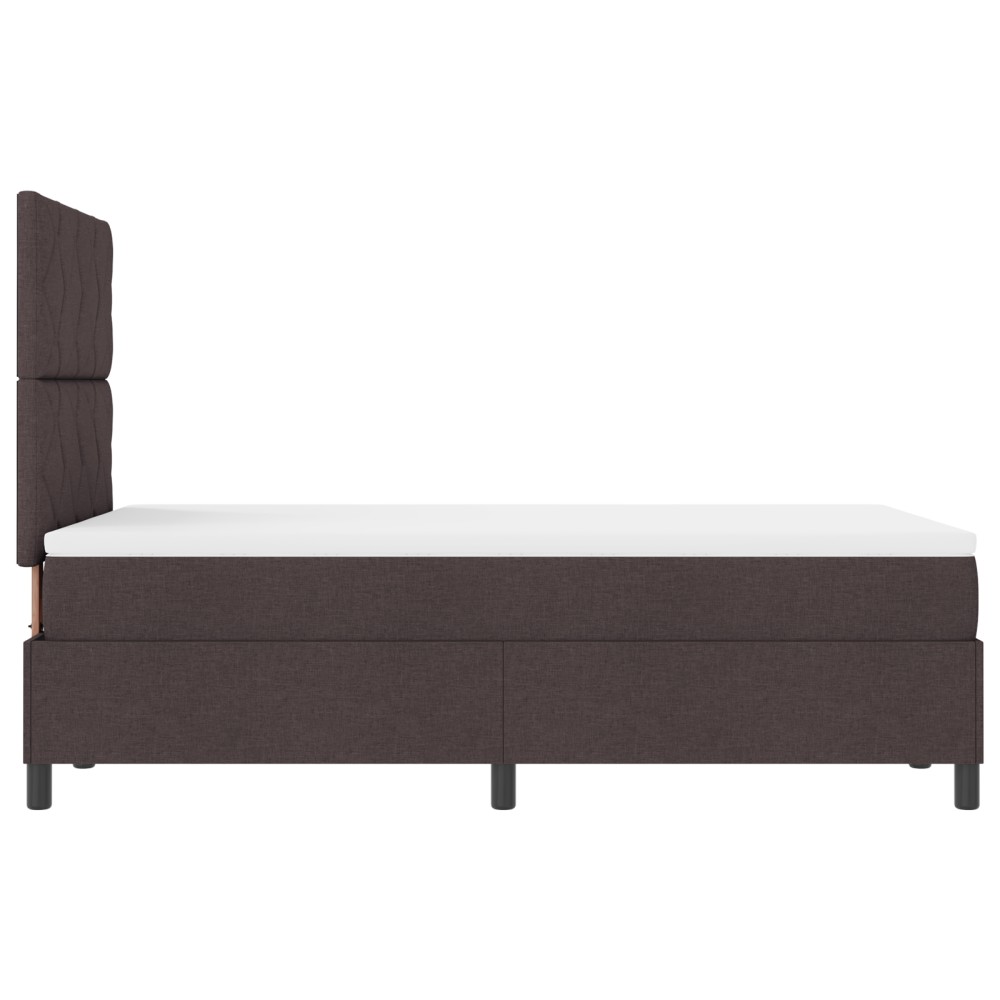 vidaXL Pat cu arcuri cu saltea Maro închis 120 x 200 cm țesătură