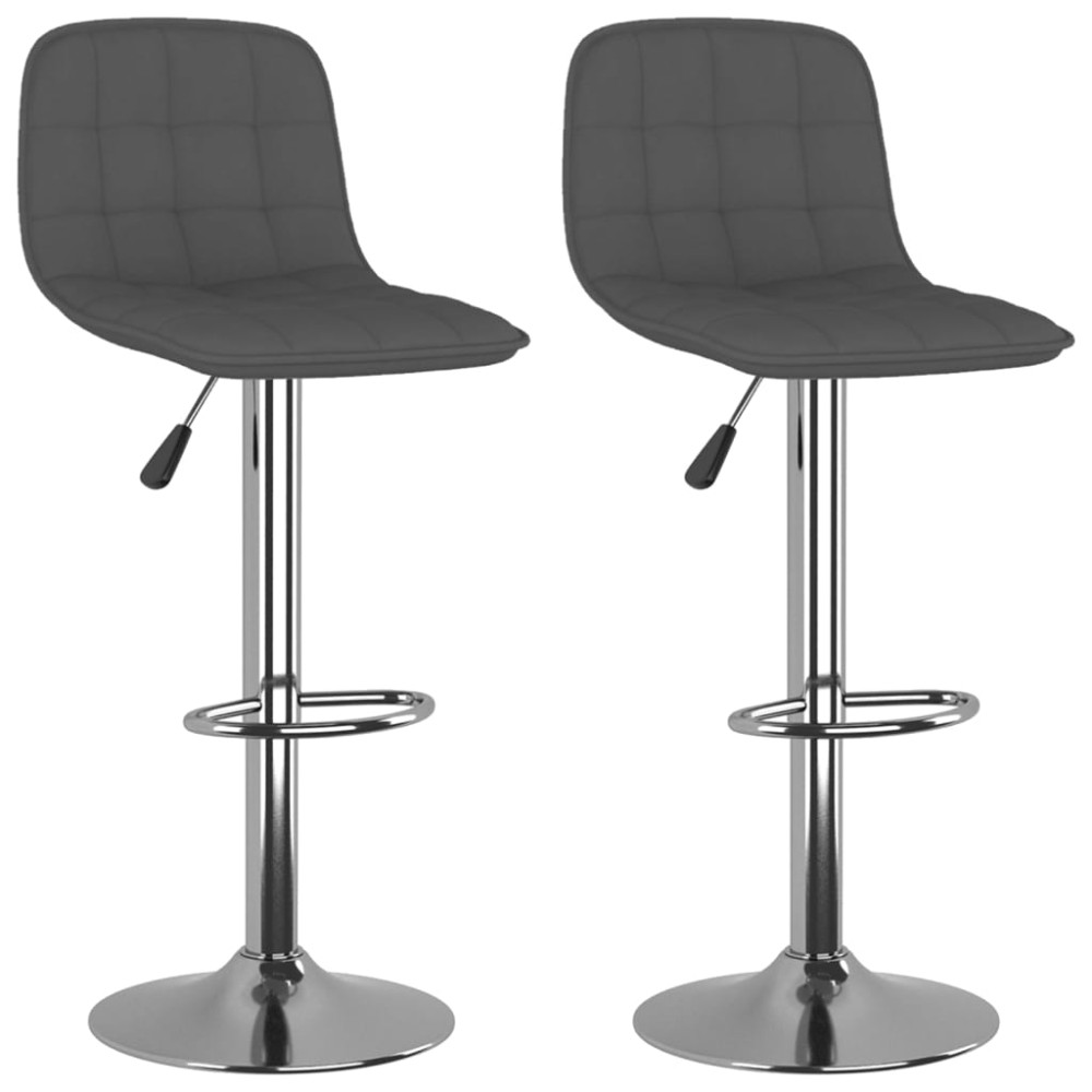 vidaXL Scaune de bar, 2 buc., gri închis, material textil
