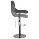 vidaXL Scaune de bar, 2 buc., gri închis, material textil