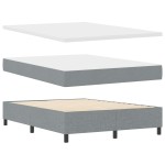 vidaXL Pat cu arcuri cu saltea Gri deschis 140 x 200 cm țesătură vidaXL Pat cu arcuri cu saltea Gri deschis 140 x 200 cm țesătură