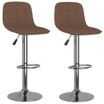 vidaXL Scaune de bar, 2 buc., maro, material textil vidaXL Scaune de bar, 2 buc., maro, material textil
