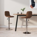 vidaXL Scaune de bar, 2 buc., maro, material textil vidaXL Scaune de bar, 2 buc., maro, material textil