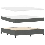 vidaXL Pat cu arcuri cu saltea Gri închis 180 x 200 cm țesătură vidaXL Pat cu arcuri cu saltea Gri închis 180 x 200 cm țesătură