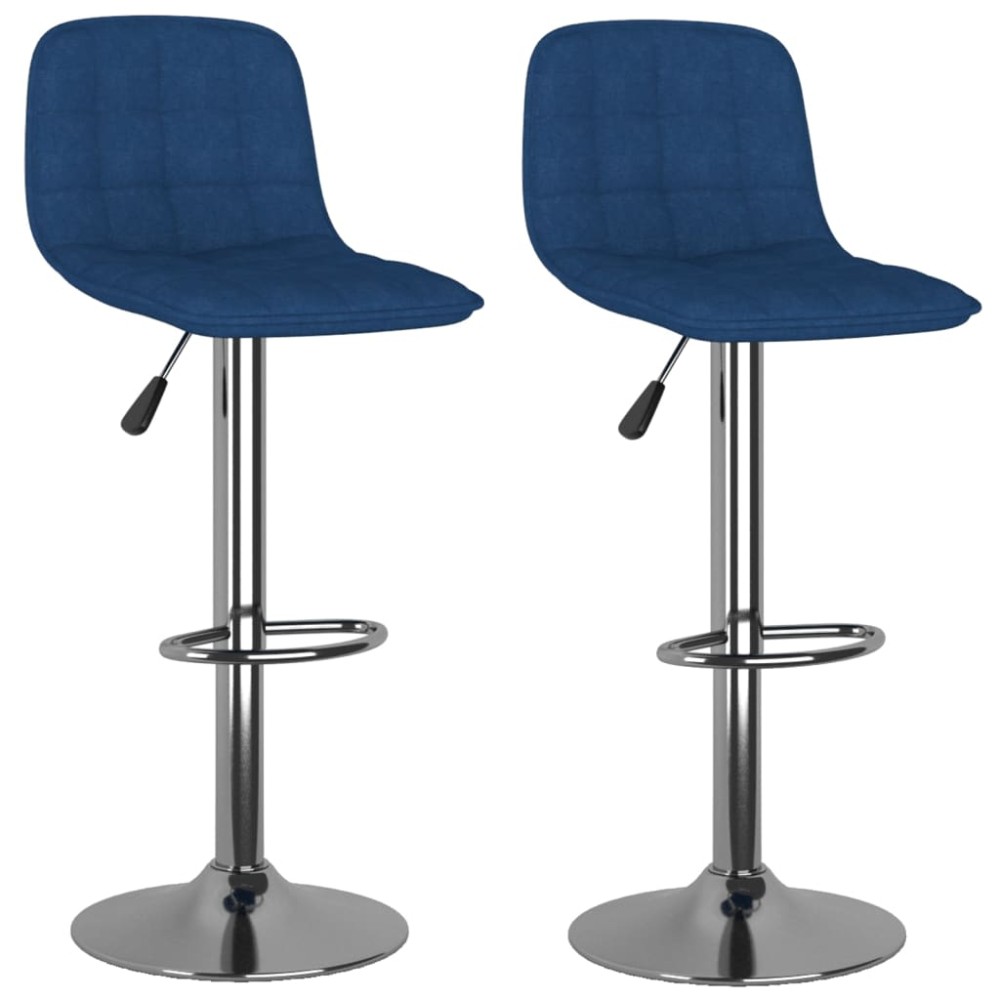 vidaXL Scaune de bar, 2 buc., albastru, material textil