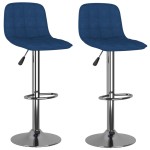 vidaXL Scaune de bar, 2 buc., albastru, material textil vidaXL Scaune de bar, 2 buc., albastru, material textil