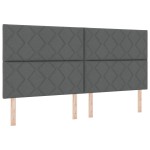 vidaXL Pat cu arcuri cu saltea Gri închis 200 x 200 cm țesătură vidaXL Pat cu arcuri cu saltea Gri închis 200 x 200 cm țesătură