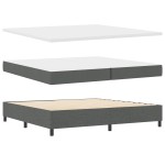 vidaXL Pat cu arcuri cu saltea Gri închis 200 x 200 cm țesătură vidaXL Pat cu arcuri cu saltea Gri închis 200 x 200 cm țesătură