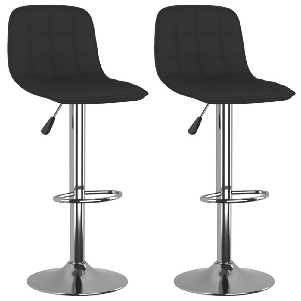 vidaXL Scaune de bar, 2 buc., negru, material textil