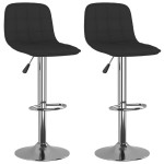 vidaXL Scaune de bar, 2 buc., negru, material textil