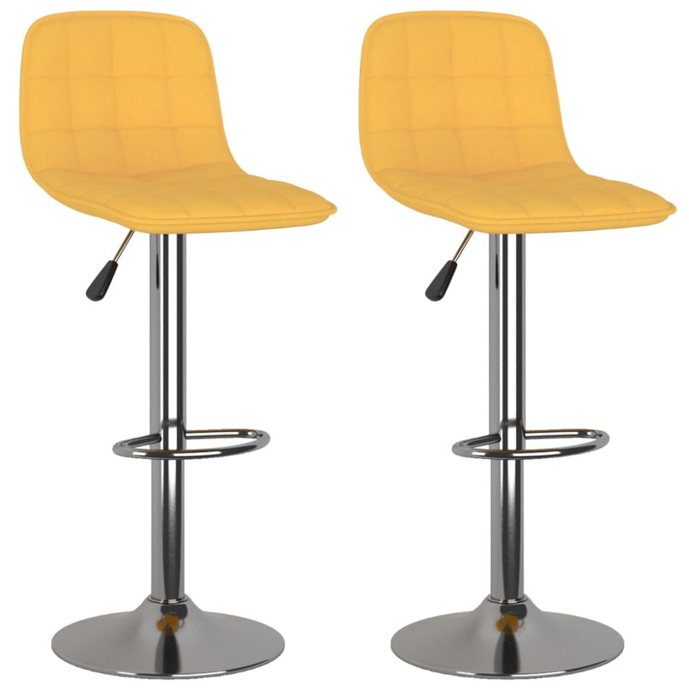 vidaXL Scaune de bar, 2 buc., galben, material textil