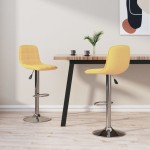 vidaXL Scaune de bar, 2 buc., galben, material textil vidaXL Scaune de bar, 2 buc., galben, material textil