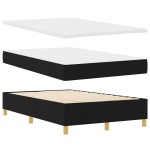 vidaXL Pat cu arcuri cu saltea Negru 120 x 190 cm țesătură vidaXL Pat cu arcuri cu saltea Negru 120 x 190 cm țesătură