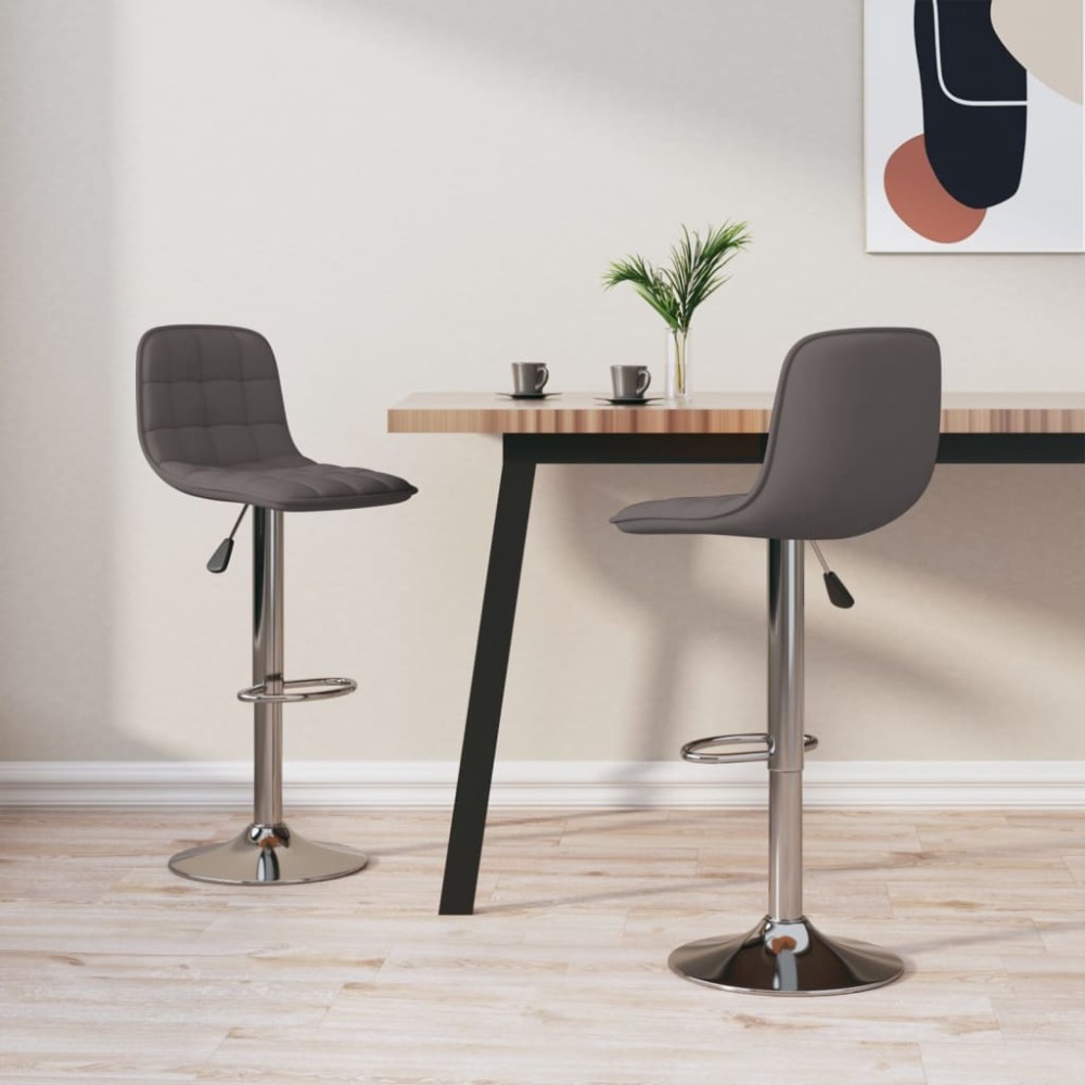 vidaXL Scaune de bar, 2 buc., gri taupe, material textil