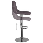 vidaXL Scaune de bar, 2 buc., gri taupe, material textil