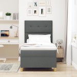 vidaXL Pat cu arcuri cu saltea Gri închis 80 x 200 cm țesătură vidaXL Pat cu arcuri cu saltea Gri închis 80 x 200 cm țesătură
