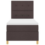 vidaXL Pat cu arcuri cu saltea Maro închis 100 x 200 cm țesătură vidaXL Pat cu arcuri cu saltea Maro închis 100 x 200 cm țesătură