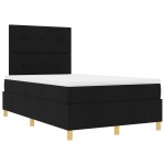 vidaXL Pat cu arcuri cu saltea Negru 120 x 200 cm țesătură vidaXL Pat cu arcuri cu saltea Negru 120 x 200 cm țesătură