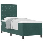 vidaXL Pat cu arcuri cu saltea Verde închis 80 x 200 cm Catifea