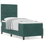 vidaXL Pat cu arcuri cu saltea Verde închis 80 x 200 cm Catifea