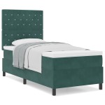 vidaXL Pat cu arcuri cu saltea Verde închis 90 x 190 cm Catifea vidaXL Pat cu arcuri cu saltea Verde închis 90 x 190 cm Catifea