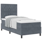 vidaXL Pat cu arcuri cu saltea Gri închis 90 x 200 cm Catifea vidaXL Pat cu arcuri cu saltea Gri închis 90 x 200 cm Catifea
