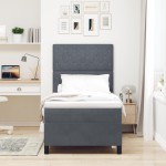 vidaXL Pat cu arcuri cu saltea Gri închis 90 x 200 cm Catifea vidaXL Pat cu arcuri cu saltea Gri închis 90 x 200 cm Catifea