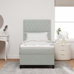 Pat cu saltea Box Spring vidaXL Gri deschis 100x200 cm Catifea Pat cu saltea Box Spring vidaXL Gri deschis 100x200 cm Catifea