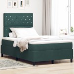 vidaXL Pat cu arcuri cu saltea Verde închis 120 x 190 cm Catifea vidaXL Pat cu arcuri cu saltea Verde închis 120 x 190 cm Catifea