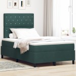 vidaXL Pat cu arcuri cu saltea Verde închis 120 x 200 cm Catifea vidaXL Pat cu arcuri cu saltea Verde închis 120 x 200 cm Catifea