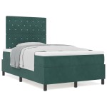 vidaXL Pat cu arcuri cu saltea Verde închis 120 x 200 cm Catifea vidaXL Pat cu arcuri cu saltea Verde închis 120 x 200 cm Catifea