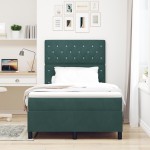 vidaXL Pat cu arcuri cu saltea Verde închis 120 x 200 cm Catifea vidaXL Pat cu arcuri cu saltea Verde închis 120 x 200 cm Catifea