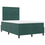 vidaXL Pat cu arcuri cu saltea Verde închis 120 x 200 cm Catifea vidaXL Pat cu arcuri cu saltea Verde închis 120 x 200 cm Catifea