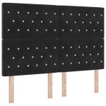 Pat cu saltea vidaXL, Negru, 160x200 cm, Catifea