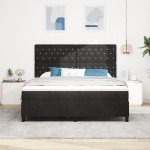 Pat Box Spring vidaXL cu Saltea Negru Super King Catifea Pat Box Spring vidaXL cu Saltea Negru Super King Catifea