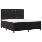 Pat Box Spring vidaXL cu Saltea Negru Super King Catifea Pat Box Spring vidaXL cu Saltea Negru Super King Catifea