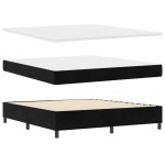 Pat Box Spring vidaXL cu Saltea Negru Super King Catifea Pat Box Spring vidaXL cu Saltea Negru Super King Catifea