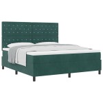 vidaXL Pat cu arcuri cu saltea Verde închis 180 x 200 cm Catifea vidaXL Pat cu arcuri cu saltea Verde închis 180 x 200 cm Catifea