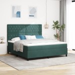 vidaXL Pat cu arcuri cu saltea Verde închis 180 x 200 cm Catifea vidaXL Pat cu arcuri cu saltea Verde închis 180 x 200 cm Catifea