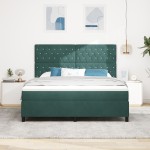 vidaXL Pat cu arcuri cu saltea Verde închis 180 x 200 cm Catifea vidaXL Pat cu arcuri cu saltea Verde închis 180 x 200 cm Catifea