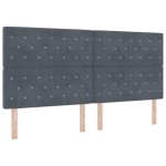 Pat cu somieră și saltea vidaXL Gri închis 200x200 cm Catifea Pat cu somieră și saltea vidaXL Gri închis 200x200 cm Catifea