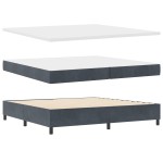 Pat cu somieră și saltea vidaXL Gri închis 200x200 cm Catifea Pat cu somieră și saltea vidaXL Gri închis 200x200 cm Catifea