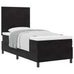 Pat cu saltea Box Spring vidaXL Negru 90x200 cm Catifea Pat cu saltea Box Spring vidaXL Negru 90x200 cm Catifea