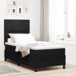 Pat cu saltea Box Spring vidaXL Negru 90x200 cm Catifea Pat cu saltea Box Spring vidaXL Negru 90x200 cm Catifea