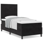 Pat cu saltea Box Spring vidaXL Negru 90x200 cm Catifea Pat cu saltea Box Spring vidaXL Negru 90x200 cm Catifea