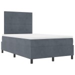vidaXL Pat cu arcuri cu saltea Gri închis 120 x 200 cm Catifea vidaXL Pat cu arcuri cu saltea Gri închis 120 x 200 cm Catifea