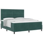 vidaXL Pat cu arcuri cu saltea Verde închis 180 x 200 cm Catifea vidaXL Pat cu arcuri cu saltea Verde închis 180 x 200 cm Catifea