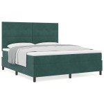 vidaXL Pat cu arcuri cu saltea Verde închis 180 x 200 cm Catifea vidaXL Pat cu arcuri cu saltea Verde închis 180 x 200 cm Catifea