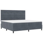 vidaXL Pat cu arcuri cu saltea Gri închis 200 x 200 cm Catifea vidaXL Pat cu arcuri cu saltea Gri închis 200 x 200 cm Catifea